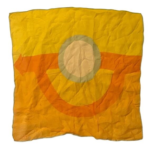 Vintage VERA Neumann Scarf Ladybug Signed ~ Semi Sheer ~ Orange/Yellow - Picture 7 of 7